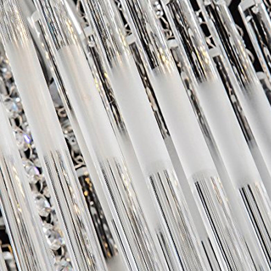 Rectangular Crystal Chandelier with Frosted Crystal Rods