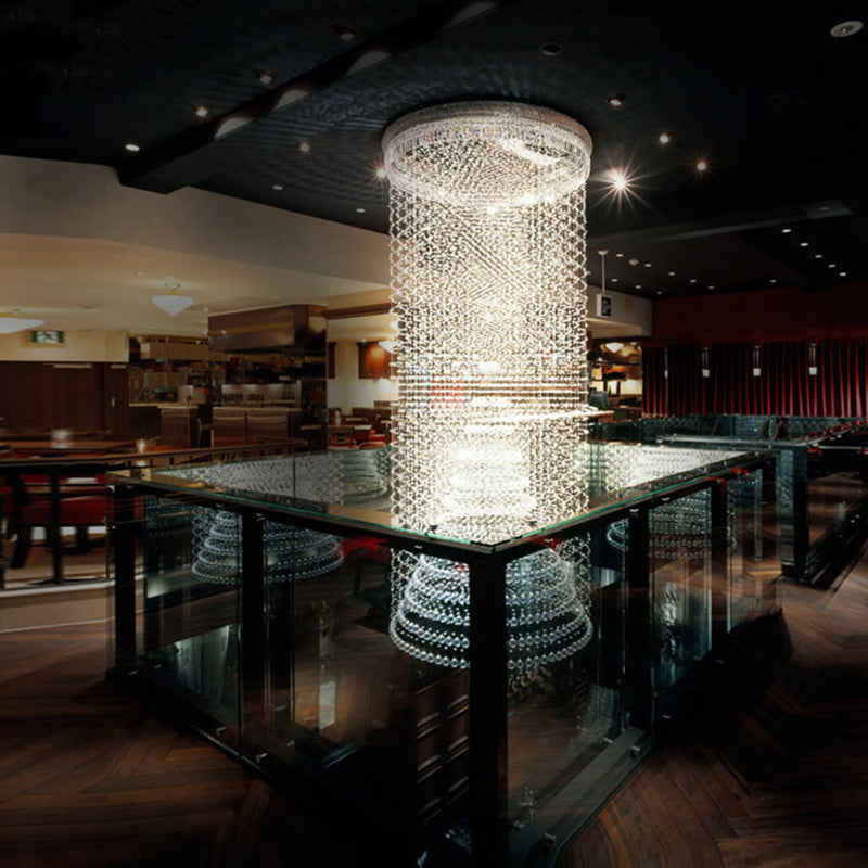 Contemporary Luxury Round Design Raindrop Crystal Chandelier