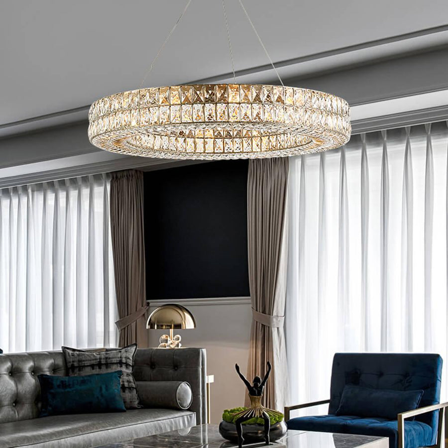 Luxury Style One Ring Crystal Chandelier - Living room