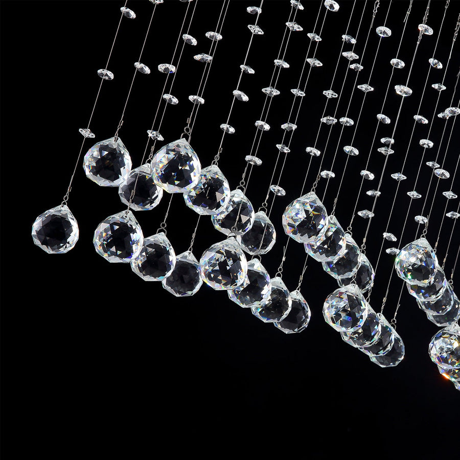 Modern Rectangular Crystal Chandelier Lighting