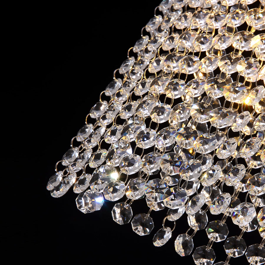 Elegant Wave Crystal Raindrop Chandelier - Pendant Light