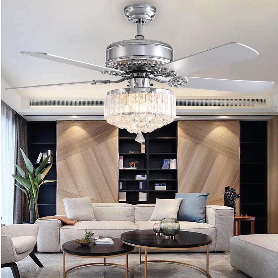 5 - Blade Crystal Ceiling Fan with Remote Control