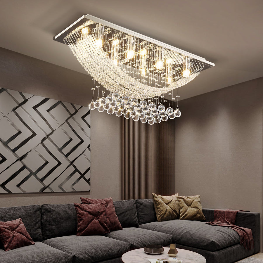 Boat Shape Luxury Crystal Chandelier - Modern Ceiling Light