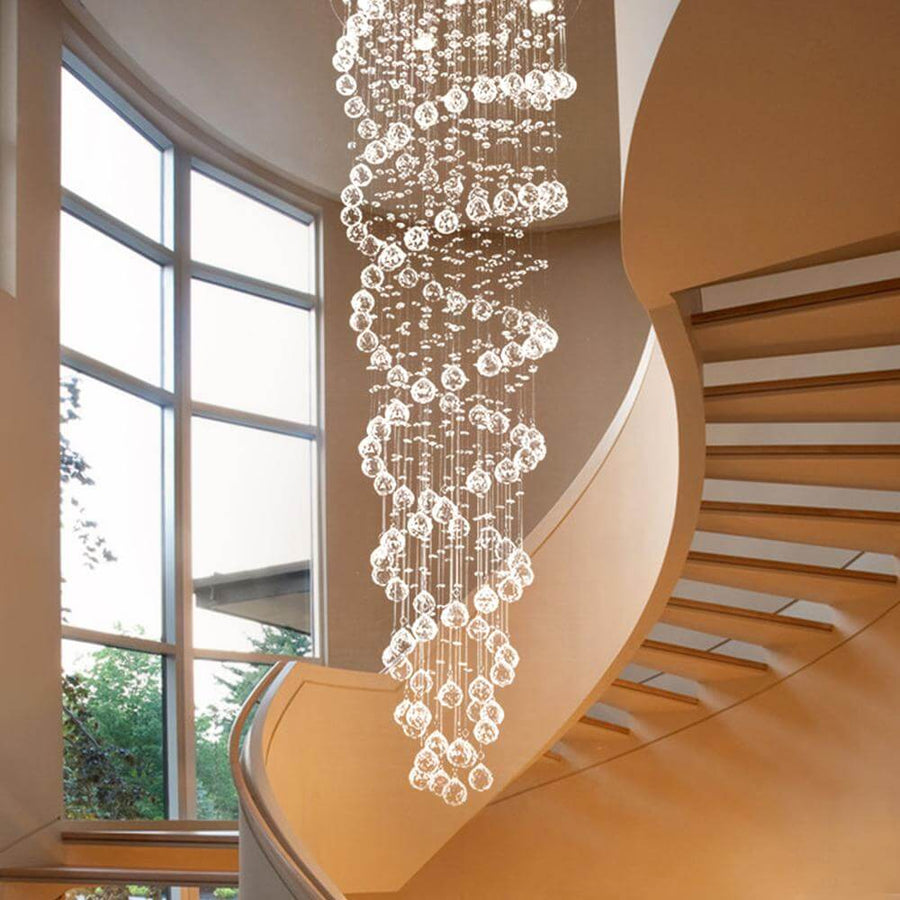 Double Spiral Modern Raindrop Chandelier - Staircase Chandelier