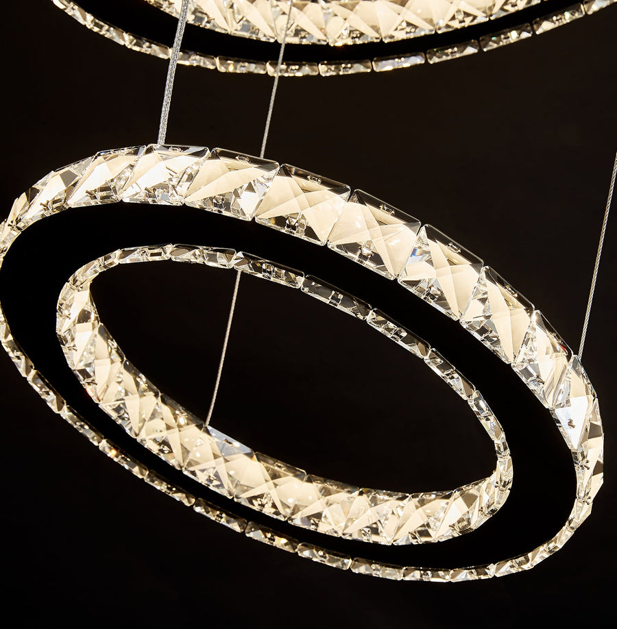 Five & Six Ring Crystal Chandelier Suspension Lights