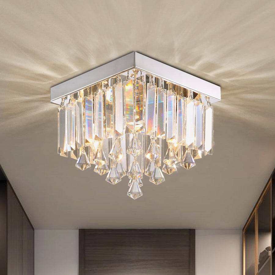 Modern Design Crystal Ceiling Light - Flush Mount Corridor Lamp