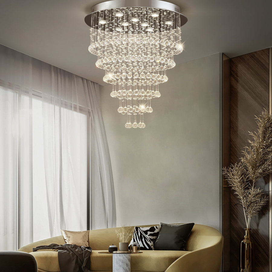 Multi Layer Round Crystal Chandelier Ceiling Lights